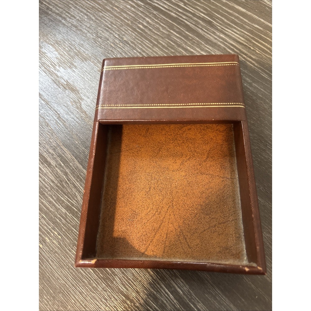 Vintage Qualiton Leather Desk Organizer Tray